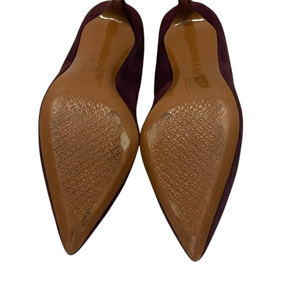Tory Burch Elizabeth 85mm heels Suede Leather Royal Port Size 8.5 - Picture 11 of 12